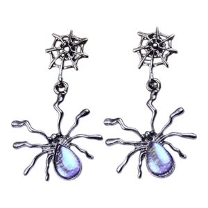 Spider Web Spider Earrings Purple/ Gray One Size
